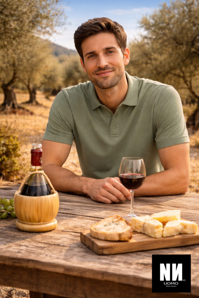 Herren Polo-Shirt in Salbeigrün mit modernem Schnitt